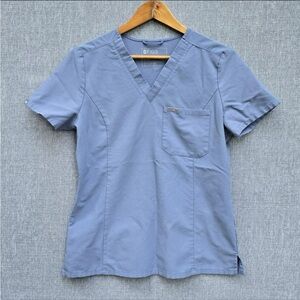 Vapor Blue Figs Scrub Top